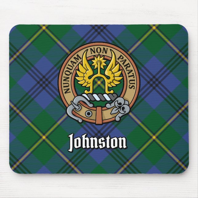 Alfombrilla De Ratón Clan Johnston Escudo sobre Tartán (Frente)
