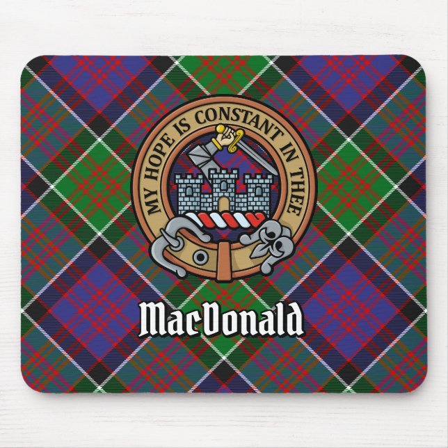 Alfombrilla De Ratón Clan MacDonald de Clanranald Escudo sobre Tartán (Frente)