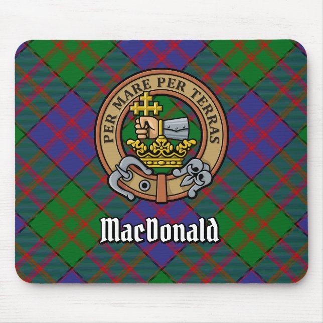 Alfombrilla De Ratón Clan MacDonald Escudo por Tartán (Frente)