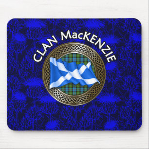 Alfombrilla De Ratón Clan MacKenzie Escudo y Tartan Knot on Thistle