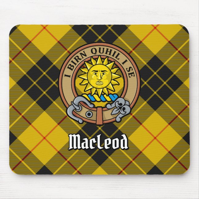 Alfombrilla De Ratón Clan MacLeod de Lewis Escudo sobre Tartán (Frente)