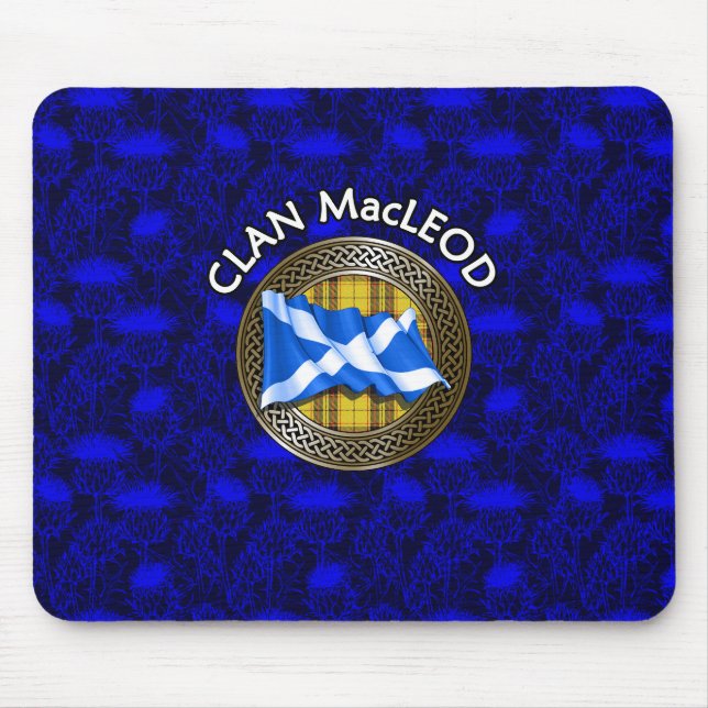 Alfombrilla De Ratón Clan MacLeod Tartan Knot & Flag (Frente)