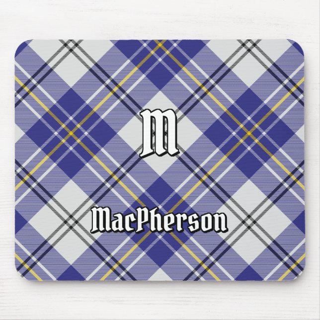 Alfombrilla De Ratón Clan MacPherson Blue Dress Tartan Mouse Pad (Frente)