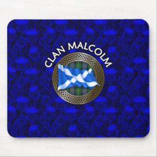 Alfombrilla De Ratón Clan Malcolm Tartan Knot & Flag