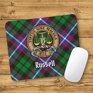 Alfombrilla De Ratón Clan Russell Cresta sobre Tartán