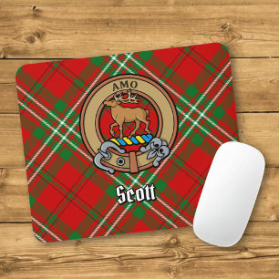 Alfombrilla De Ratón Clan Scott Escudo sobre Red Tartán