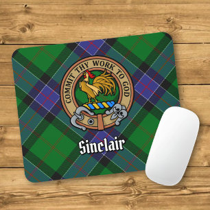 Alfombrilla De Ratón Clan Sinclair Escudo sobre la caza de tartán