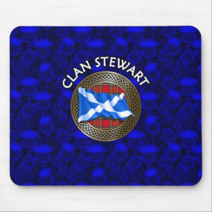 Alfombrilla De Ratón Clan Stewart Tartan Knot & Flag