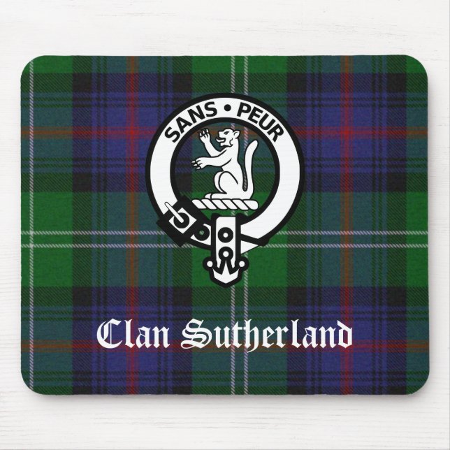 Alfombrilla De Ratón Clan Sutherland Escudo y Tartán (Frente)