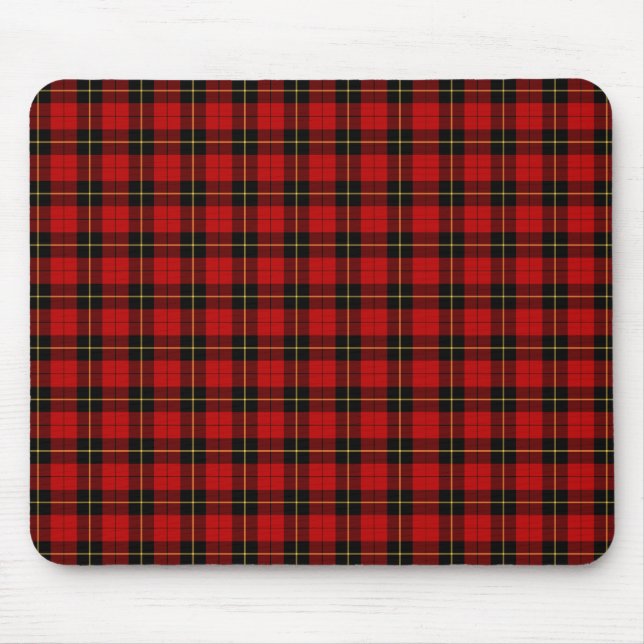 Alfombrilla De Ratón Clan Wallace Tartan Classic Red Scottish Plaid (Frente)