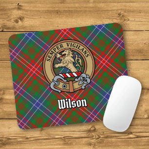 Alfombrilla De Ratón Clan Wilson Escudo sobre Tartán Moderno