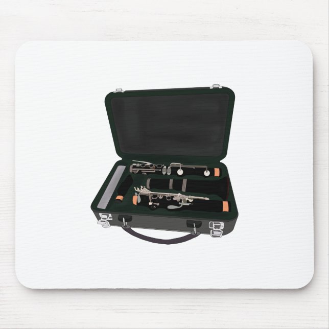 Alfombrilla De Ratón Clarinet desmontado dentro de una maleta (Frente)