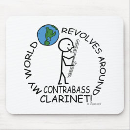 Alfombrilla De Ratón Clarinete de contrabass - El mundo gira