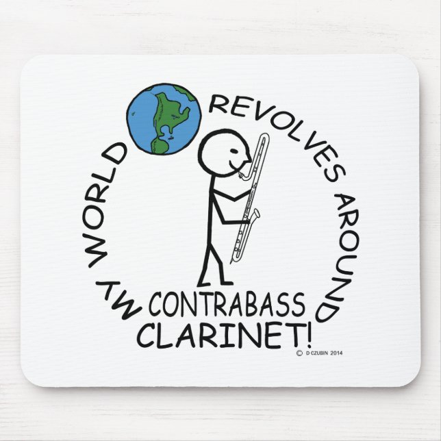 Alfombrilla De Ratón Clarinete de contrabass - El mundo gira (Frente)