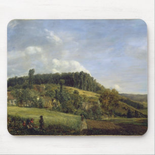 Alfombrilla De Ratón Claro cerca de un pueblo, 1833 del bosque