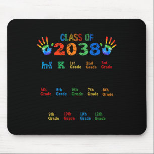 Alfombrilla De Ratón Clase de 2038 Grow With Me Color Handprint Pre-K 1