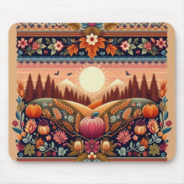 Alfombrilla De Ratón Clásica Fair Isle Fall/Otoño (Frente)