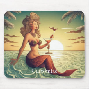 Alfombrilla De Ratón Clásica Martini Mermaid Thunder_Cove