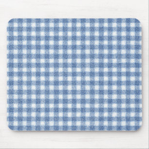 Alfombrilla De Ratón Clásico Cuadro Gingham Azul y Blanco