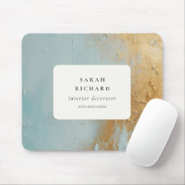 Alfombrilla De Ratón Clásico negocio de pintura de aceite de oro azul p