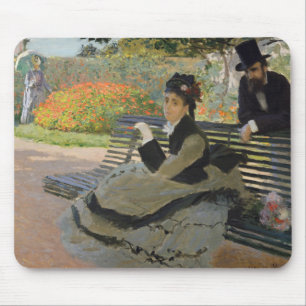 Alfombrilla De Ratón Claude Monet - Camille Monet en un banco