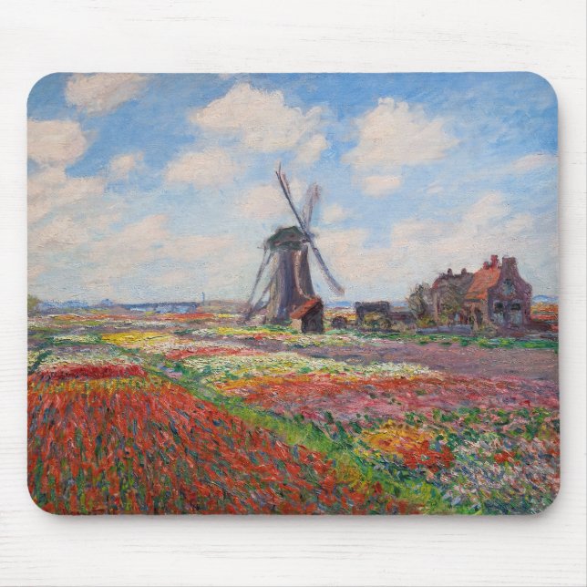 Alfombrilla De Ratón Claude Monet - Campo de tulipanes en Holanda (Frente)