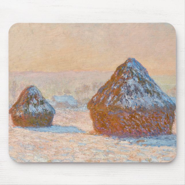 Alfombrilla De Ratón Claude Monet - Causas de nieve, efecto Nieve, maña (Frente)