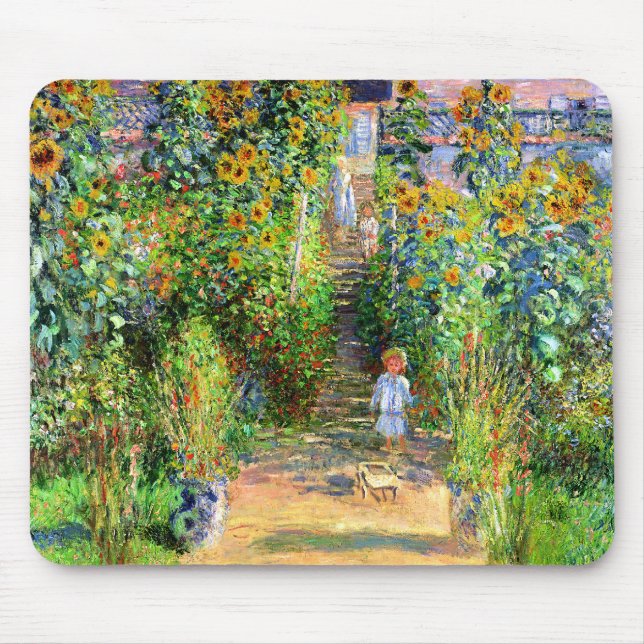 Alfombrilla De Ratón Claude Monet: El jardín de Monet en Vétheuil (Frente)