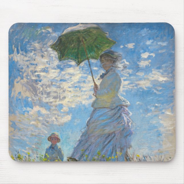 Alfombrilla De Ratón Claude Monet - El paseo, mujer con sombrilla (Frente)