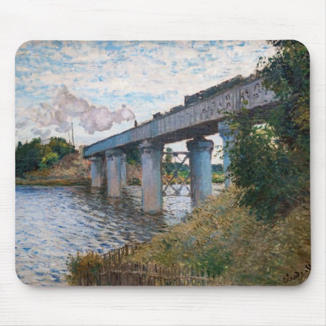 Alfombrilla De Ratón Claude Monet - El puente ferroviario en Argenteuil (Frente)