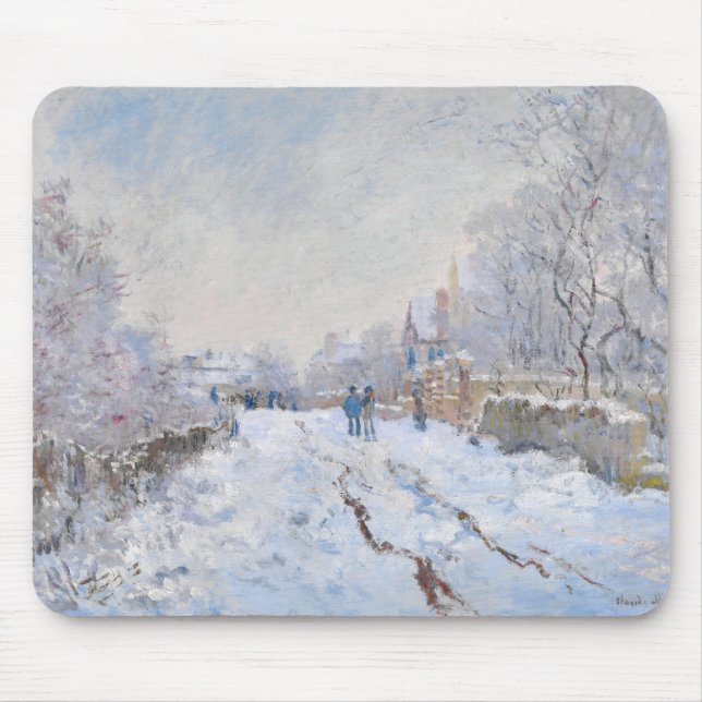 Alfombrilla De Ratón Claude Monet - Escena de nieve en Argentina (Frente)