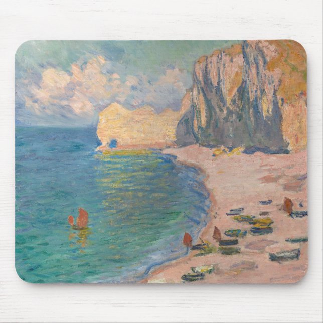 Alfombrilla De Ratón Claude Monet - Etretat: playa y Falaise d'Amonet (Frente)