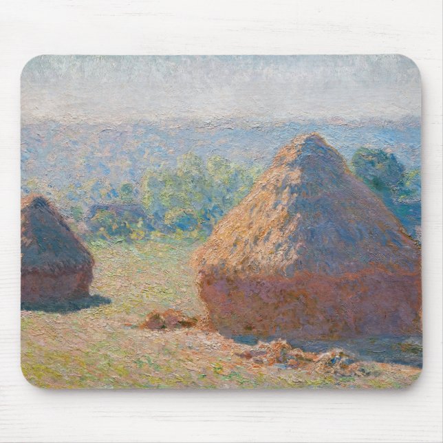 Alfombrilla De Ratón Claude Monet - Haystacks, fin de verano (Frente)