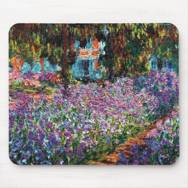 Alfombrilla De Ratón Claude Monet: Iris en el jardín de Monet (Frente)