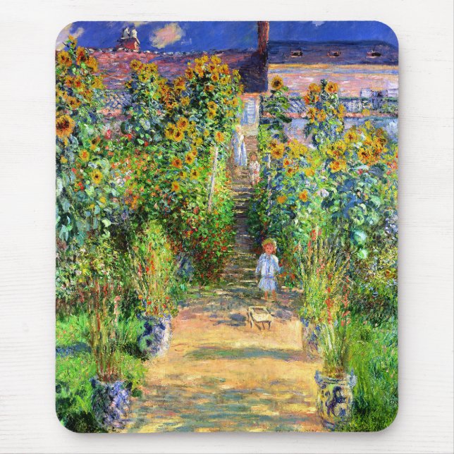 Alfombrilla De Ratón Claude Monet: Jardín de Monet en Vétheuil (Frente)