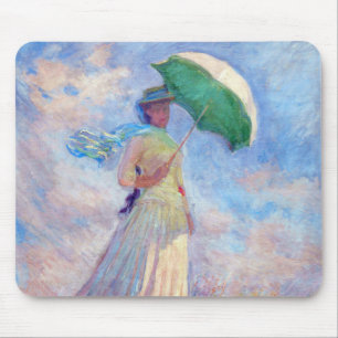 Alfombrilla De Ratón Claude Monet - Mujer con un parasol mirando a la d