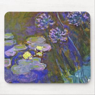 Alfombrilla De Ratón Claude Monet Nenúfares Agapanthus Arte Vintage