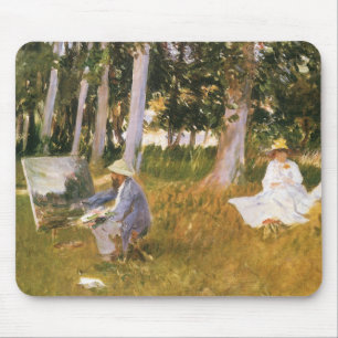 Alfombrilla De Ratón Claude Monet pintando, en el lindero de un bosque 