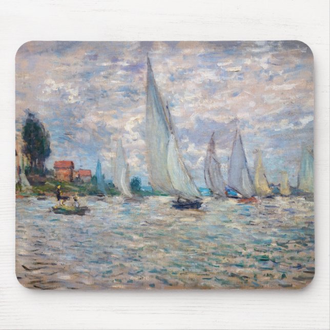 Alfombrilla De Ratón Claude Monet - Regata de barcos en Argenteuil (Frente)