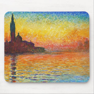 Alfombrilla De Ratón Claude Monet Sunset En Venecia Arte Impresionante