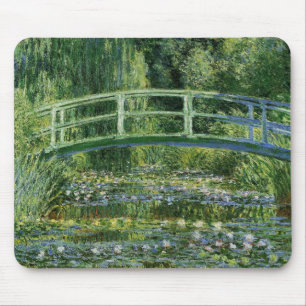 Alfombrilla De Ratón Claude Monet Water Lilies y el puente japonés
