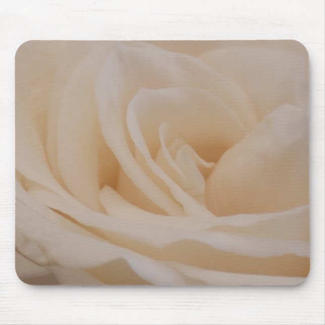Alfombrilla De Ratón Clausura de Rosa de color crema (Frente)