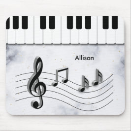 Alfombrilla De Ratón Claves de piano personalizadas y notas de música