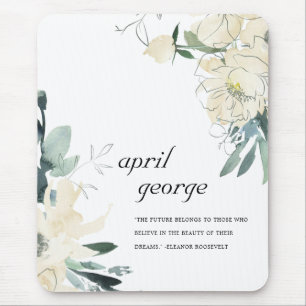 ALFOMBRILLA DE RATÓN CLEAN ELEGANTE MARFÓN BLANCO VERDE COLOR DE AGUA F