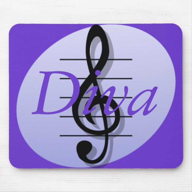 Alfombrilla De Ratón Clef agudo, diva (Frente)