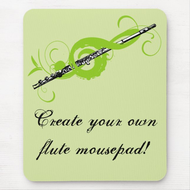 Alfombrilla De Ratón Clef & Flute Treble Personalizado (Frente)
