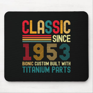 Alfombrilla De Ratón Clic Desde 1953 Vintage 71st Birthday Men Titanium