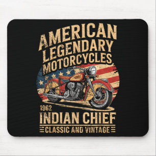 Alfombrilla De Ratón Clic & Motocicleta Americana Vintage Indian Born