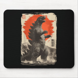Alfombrilla De Ratón Clic Retro Arte Japonés Raro Kaiju Gigante