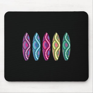 Alfombrilla De Ratón Clic Surfboard Quiver- Diseño Colorido Inspirado e